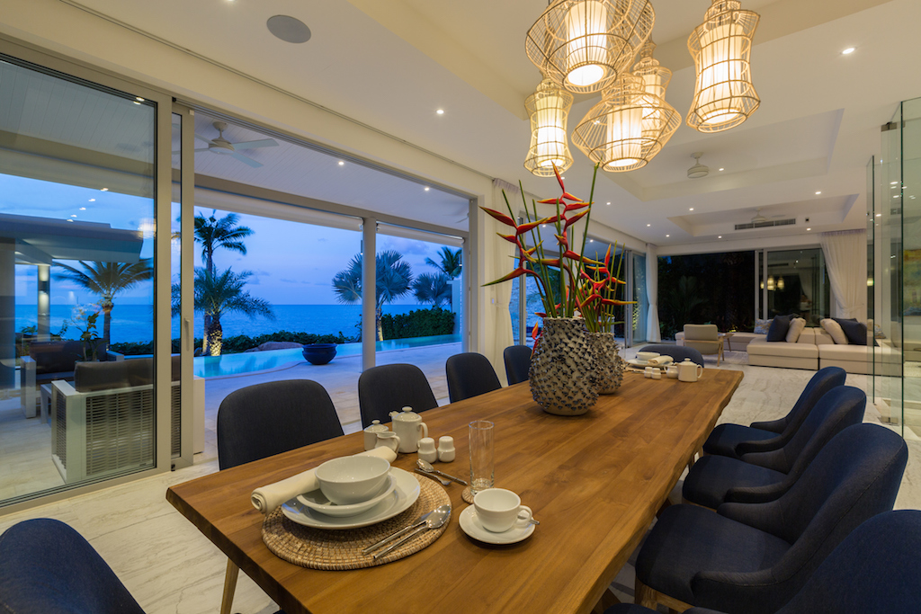 Luxury Beachfront Real Estate Ko Samui Dining Area