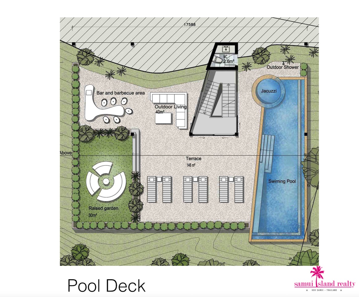 Diamond Villas Pool Deck Floor Plan