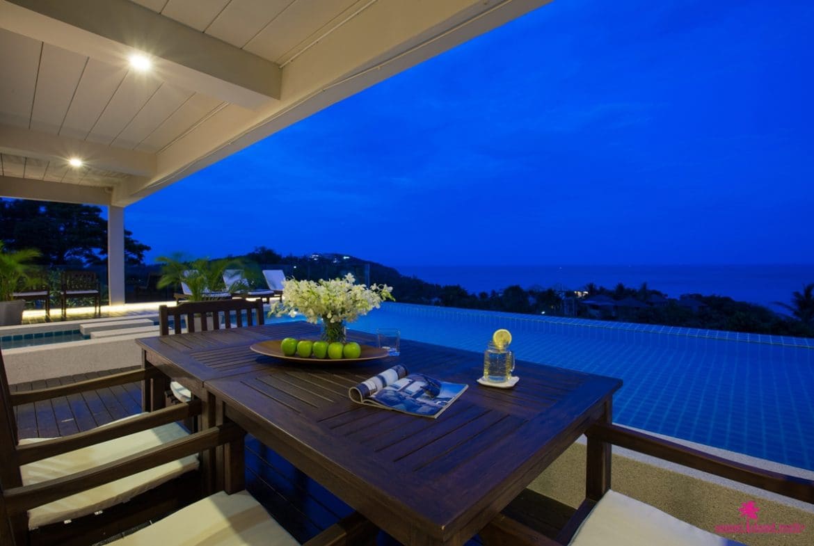 Villa Sukham Pool & Terrace At Night
