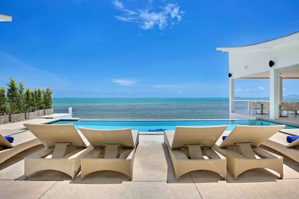 Samui Beachfront Resort For Sale Sun Loungers