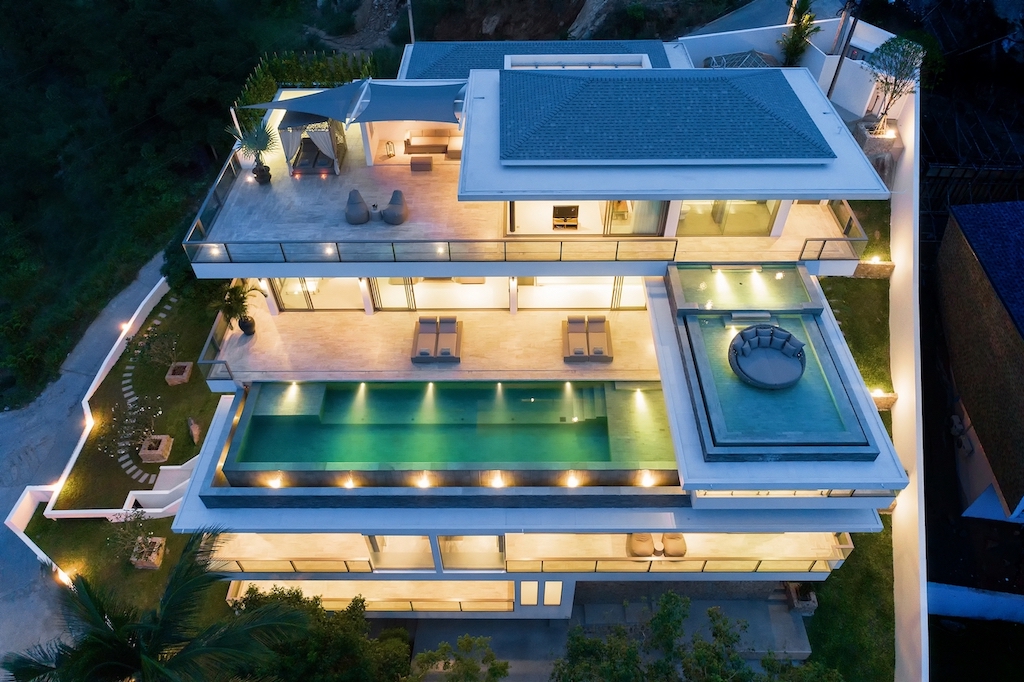 Ko Samui Luxury Real Estate Aerial Night
