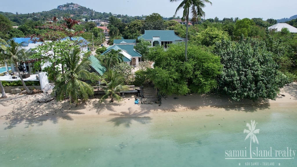Koh Samui Beachfront Land Plai Laem Aerial Front