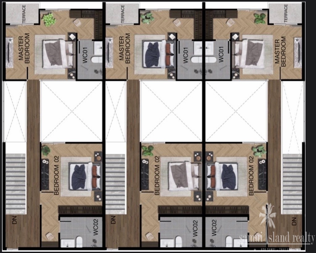 Koh Samui Townhouses Upper Floor Plan