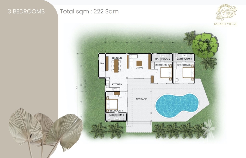 Bahagia Villas Koh Samui Floor Plan