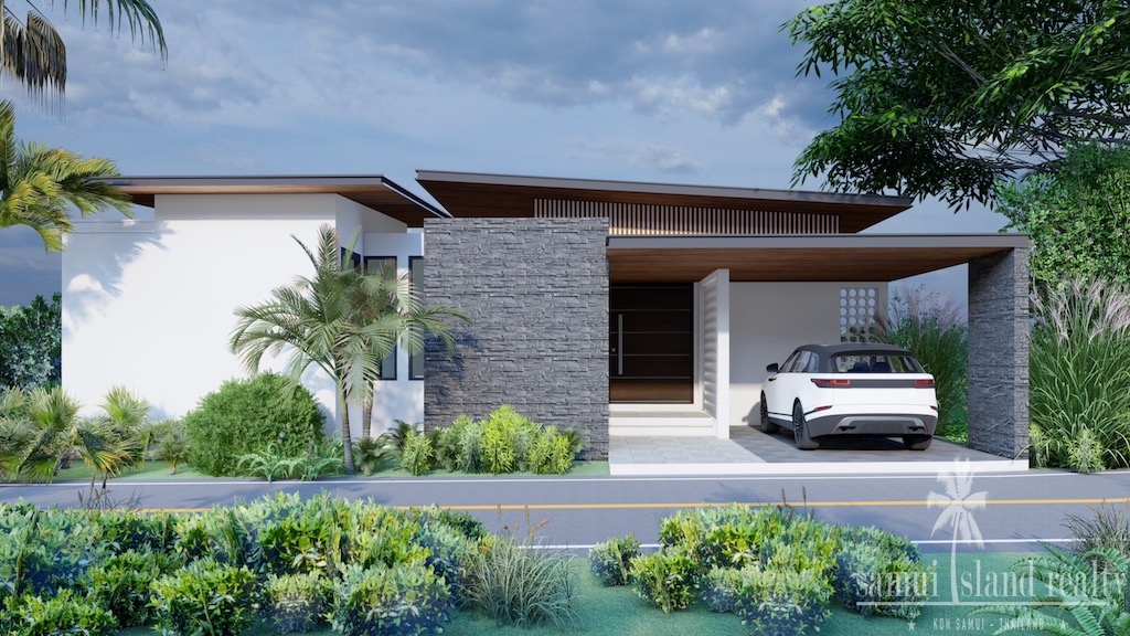 Koh Samui Modern Pool Villas For Sale Parking