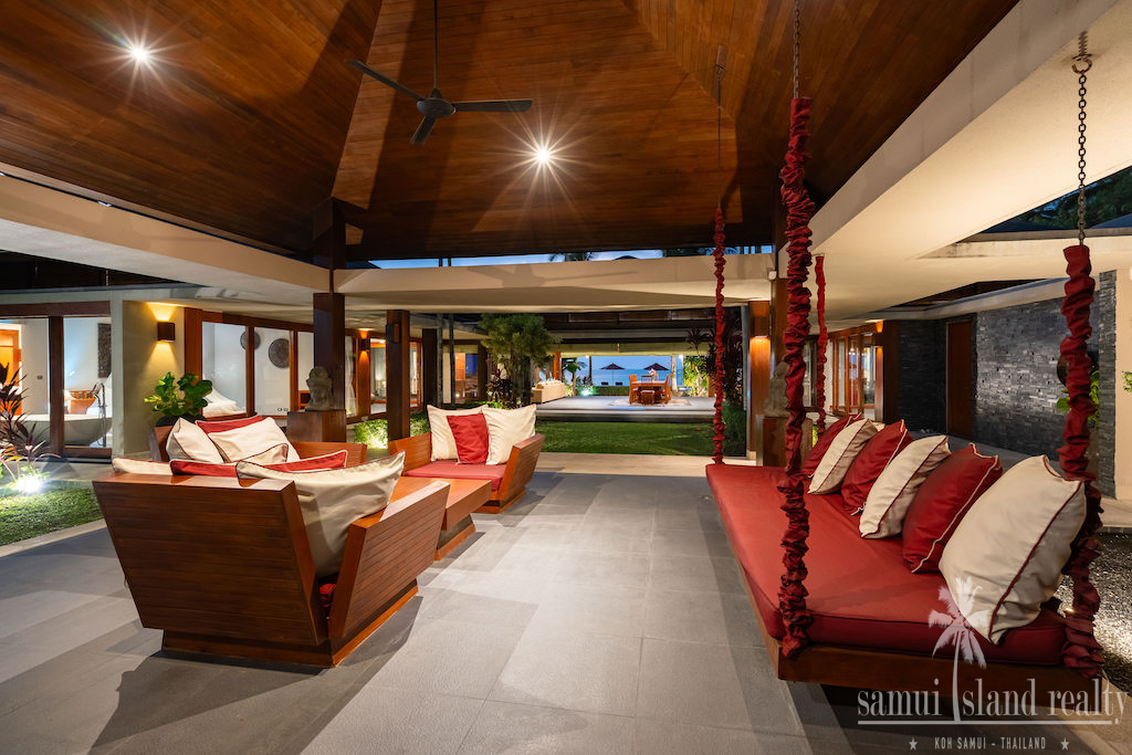 Koh Samui Beachfront Villa For Sale Outdoor Seating