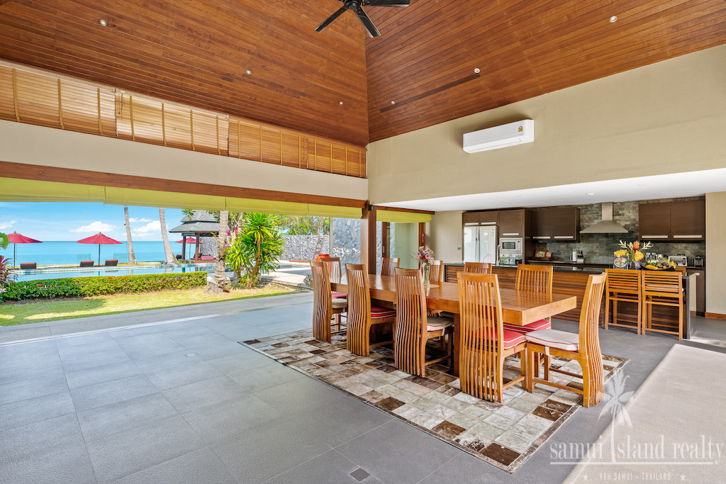 Koh Samui Beachfront Villa For Sale Living Area