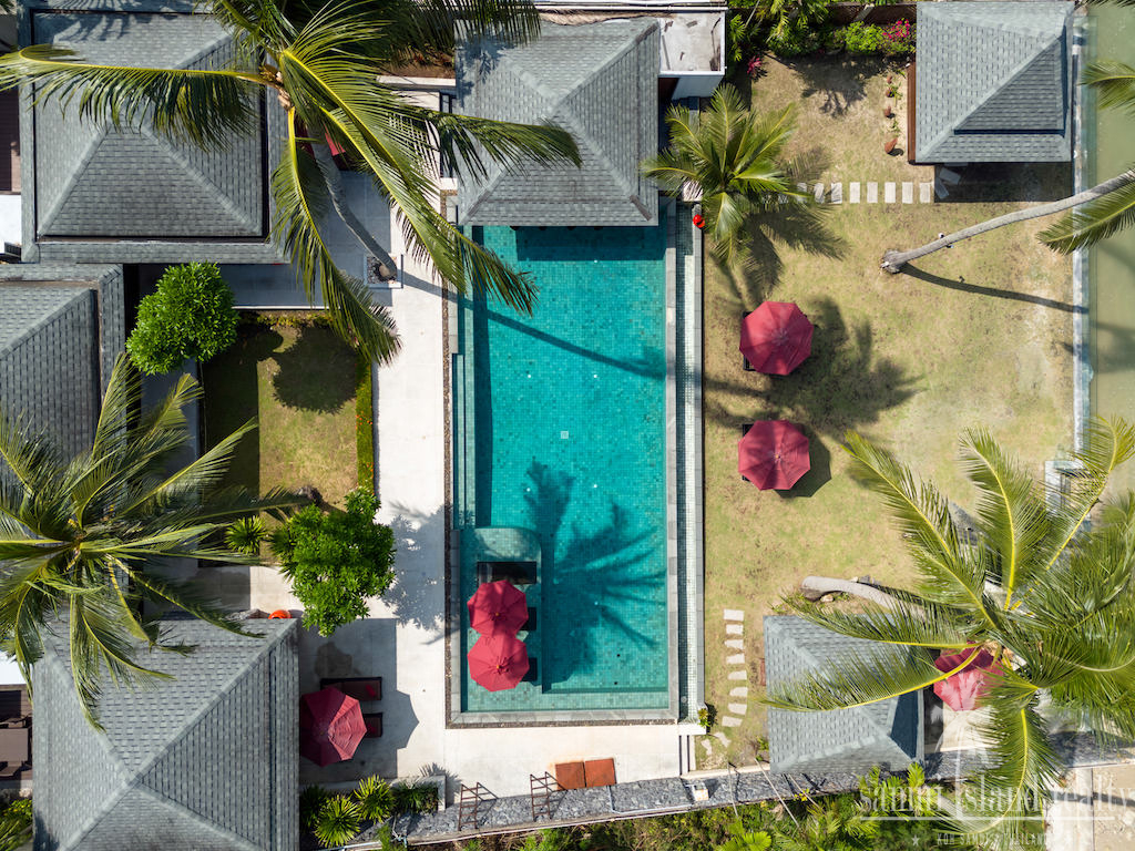 Koh Samui Beachfront Villa For Sale Aerial Above