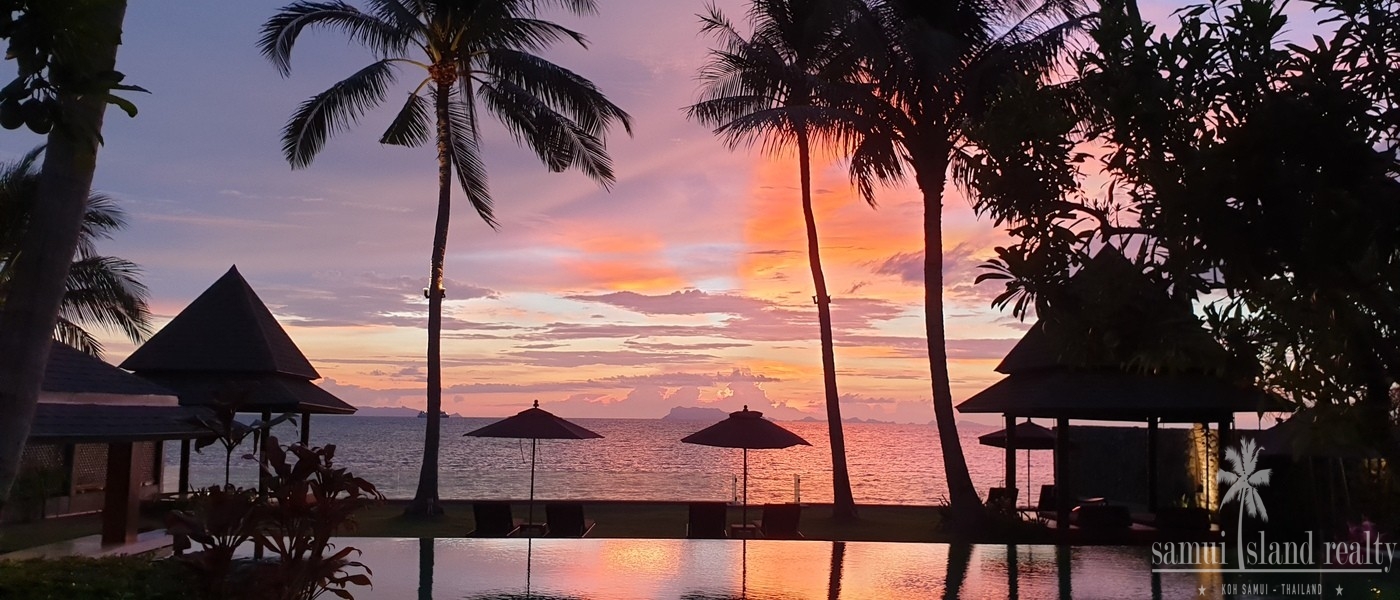 Koh Samui Beachfront Villa For Sale Sunset