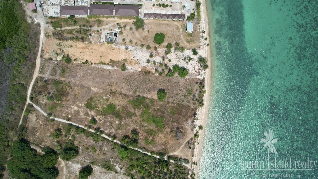 Koh Samui Beach Land For Sale Aerial Above