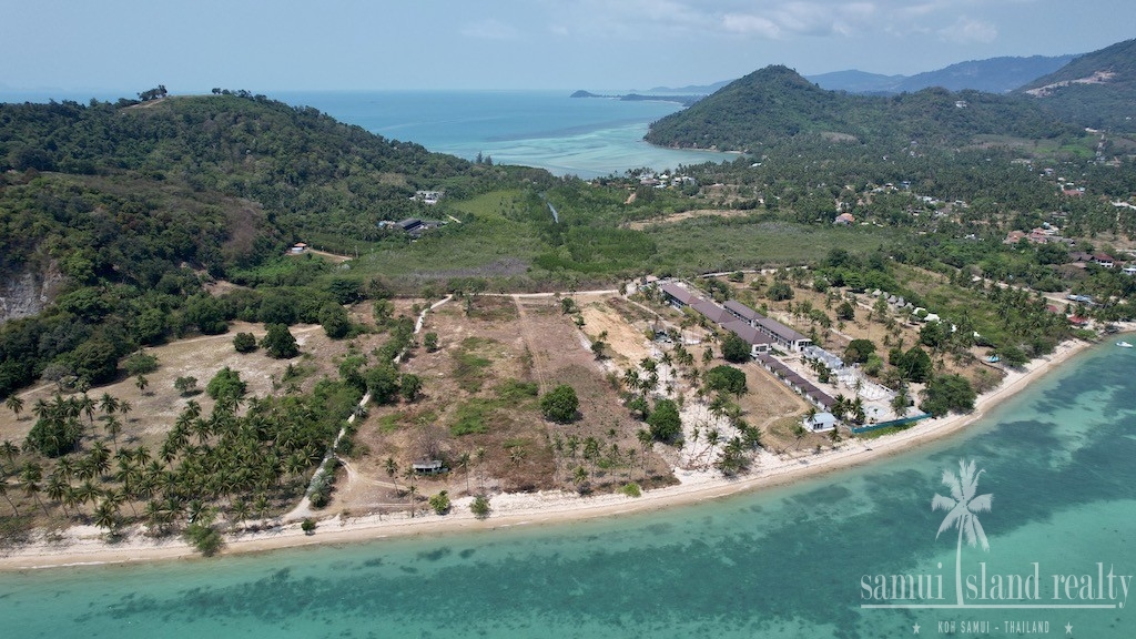 Koh Samui Beach Land For Sale Aerial Front