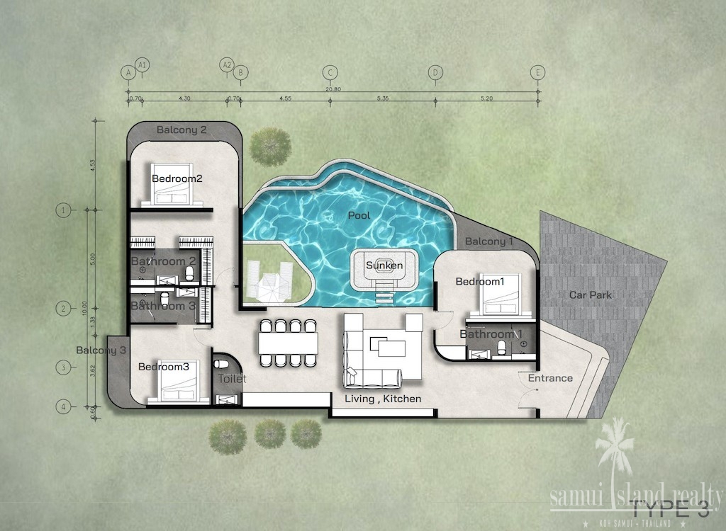 Koh Samui Villa With Sea Views 1st Floor Plan