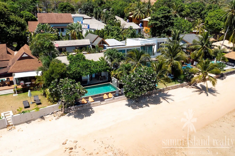 Beachfront Villa In Koh Samui Aerial Front