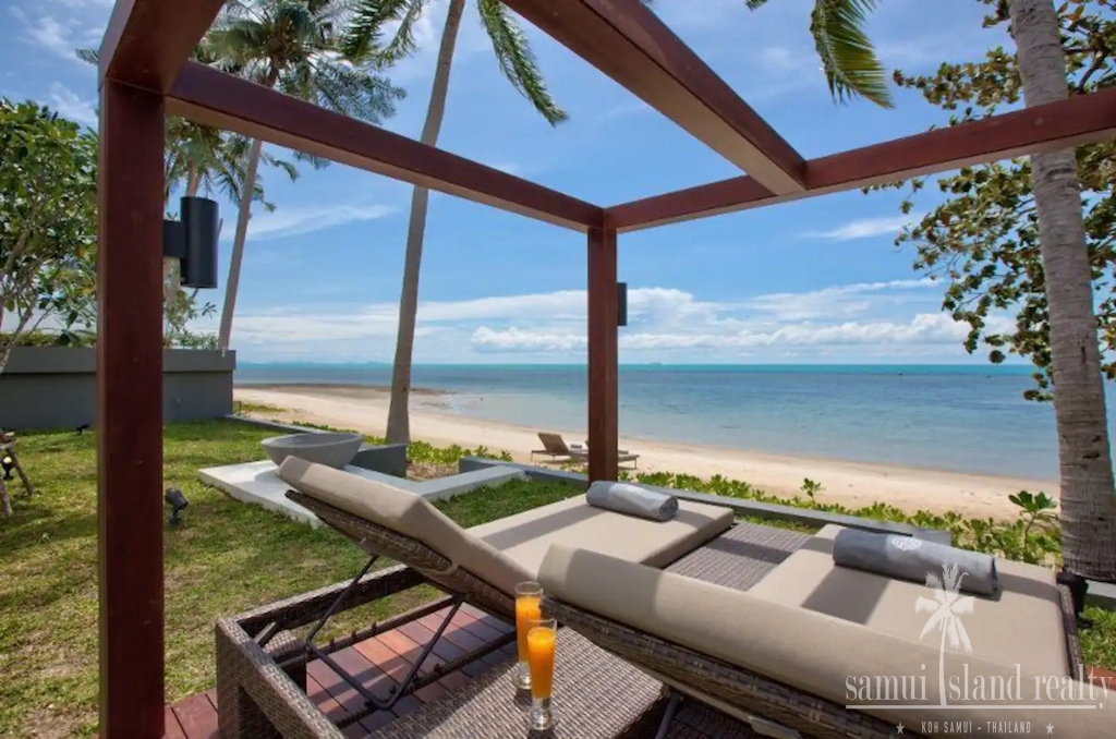 Modern Koh Samui Beachfront Property Sun Loungers