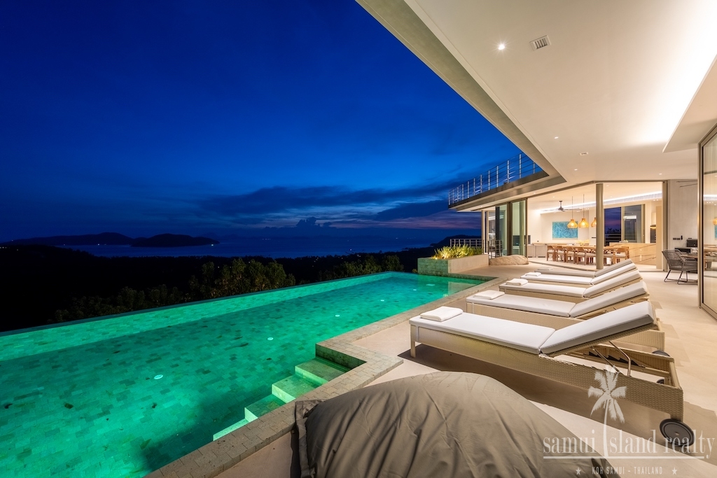 Koh Samui Luxury Property Pool Night