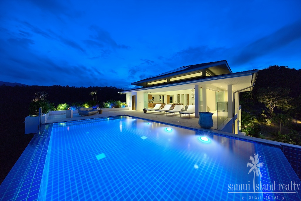 Bophut Ocean View Property Exterior at Night