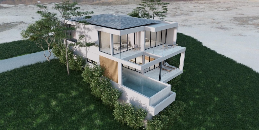 Koh Samui Modern Plai Laem Villa Front Render