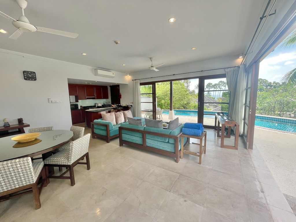 Koh Samui Sea View Oceanfront Residence Living Area