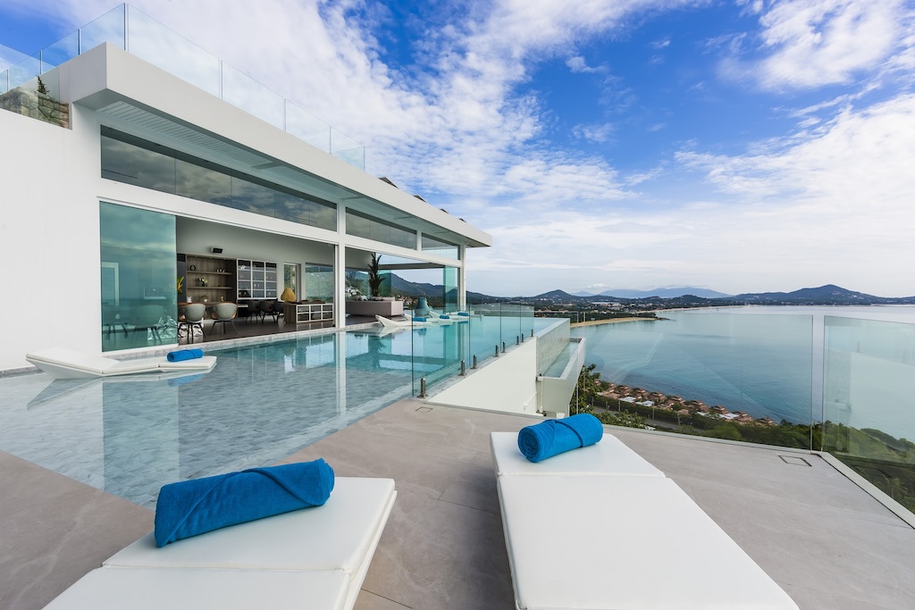 Luxury Property For Sale In Koh Samui Poolside Loungers