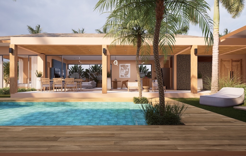 Green Golf Villas Maenam Poolside Terrace