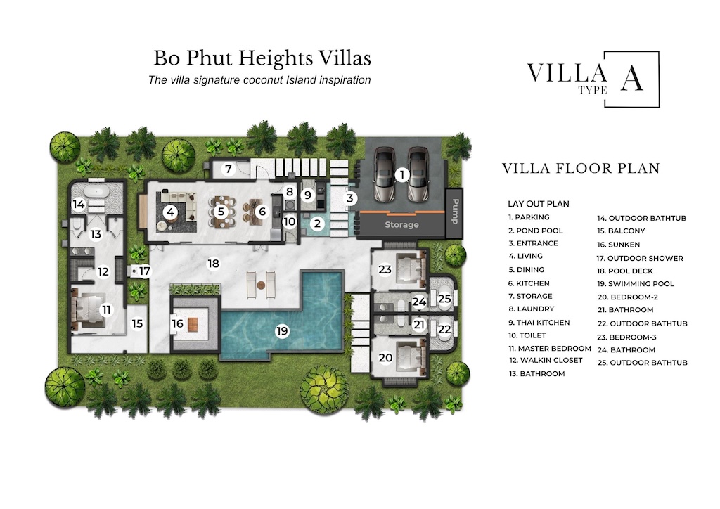 Bo Phut Heights Villa Type A Floor Plan