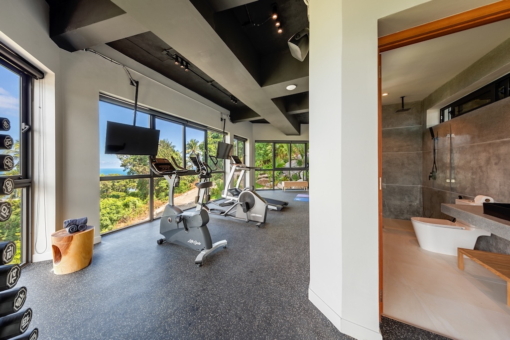 Luxury Sea View Villa For Sale In laem Set Koh Samui Gym