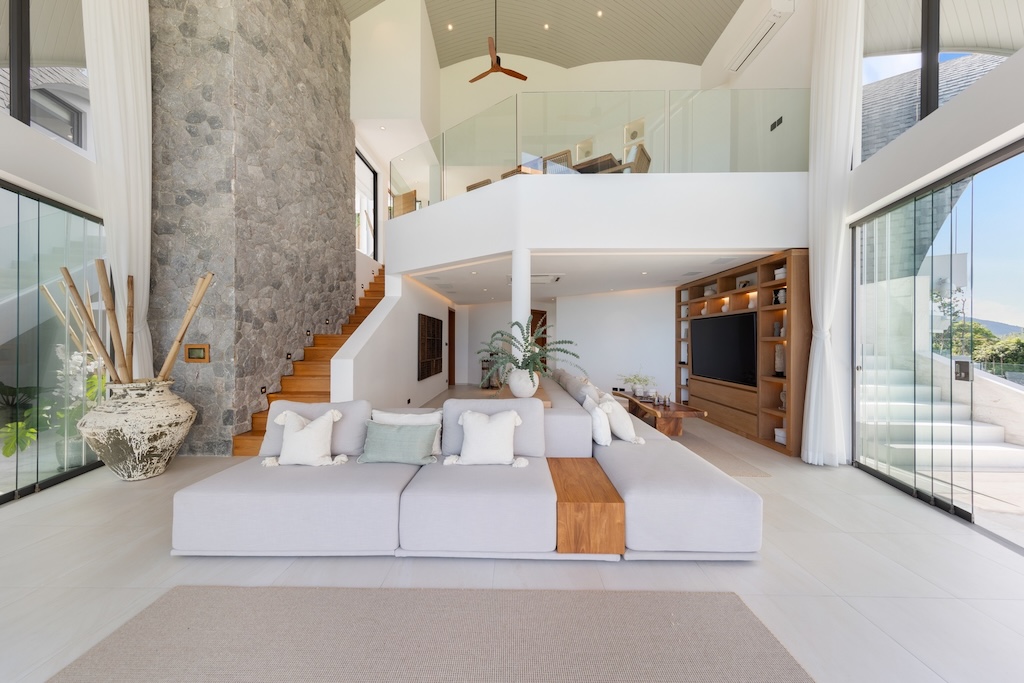 Luxury Sea View Villa For sale In Laem Set Koh Samui Lounge