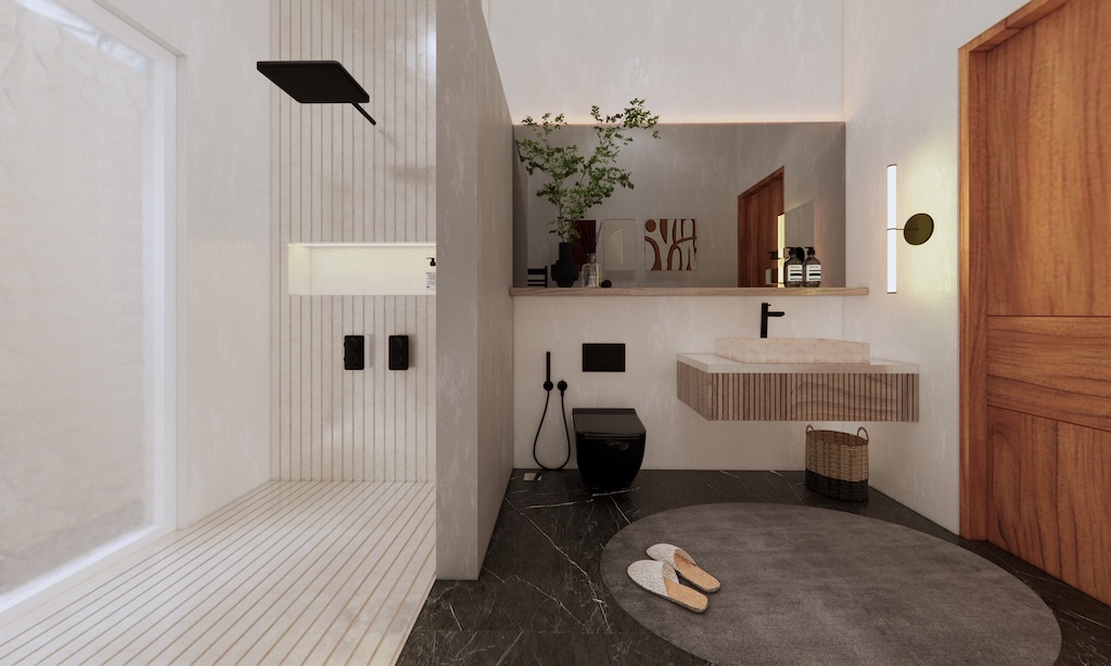 Saneha Sea View Residences Lamai Bathroom