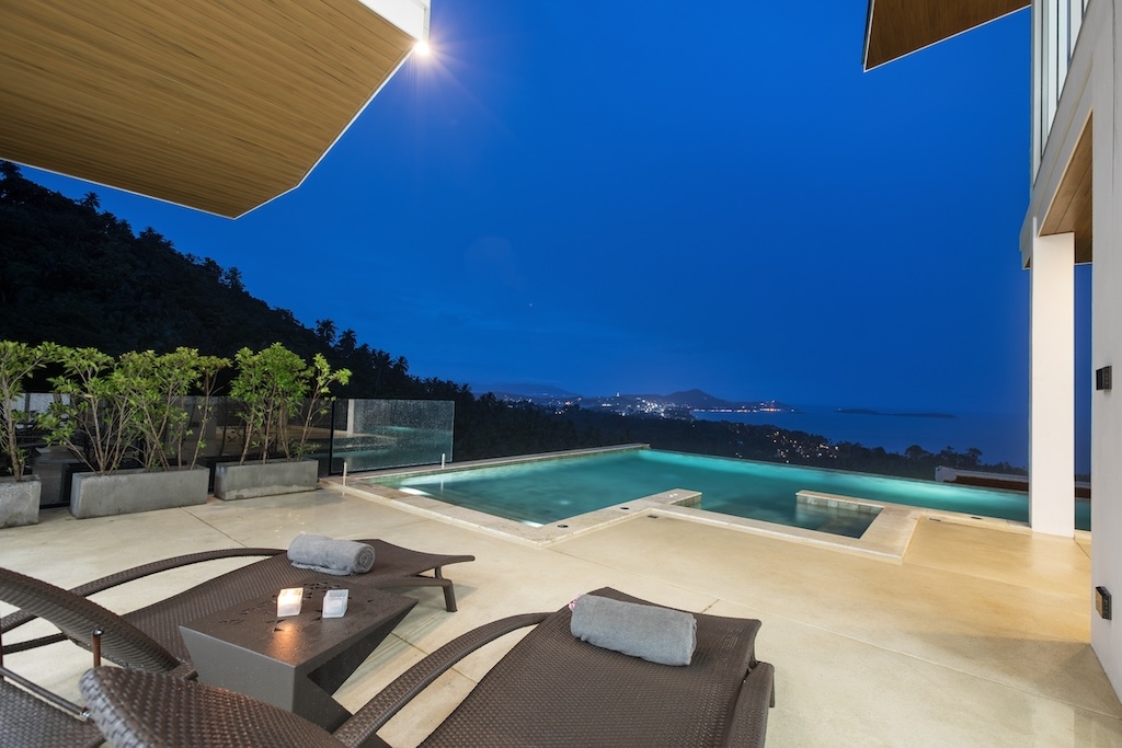 Villa For Sale At The Wave Koh Samui Terrace Night