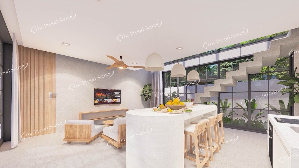 Villas For Sale In Lipa Noi Koh Samui Living Area