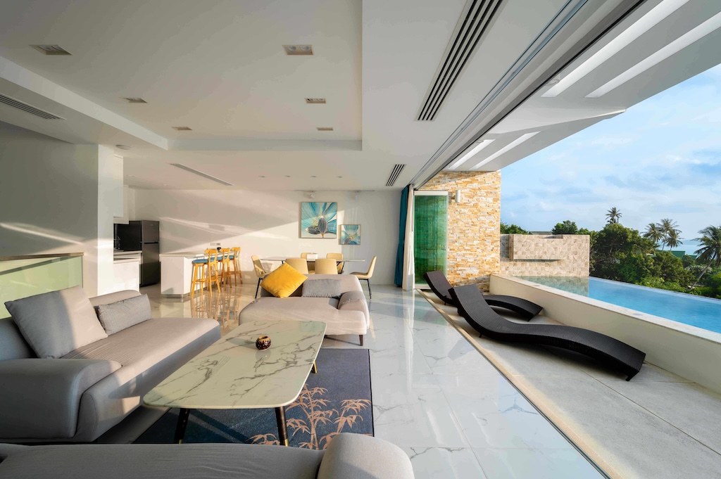 Koh Samui Sea View Property Near Coral Cove Living Area