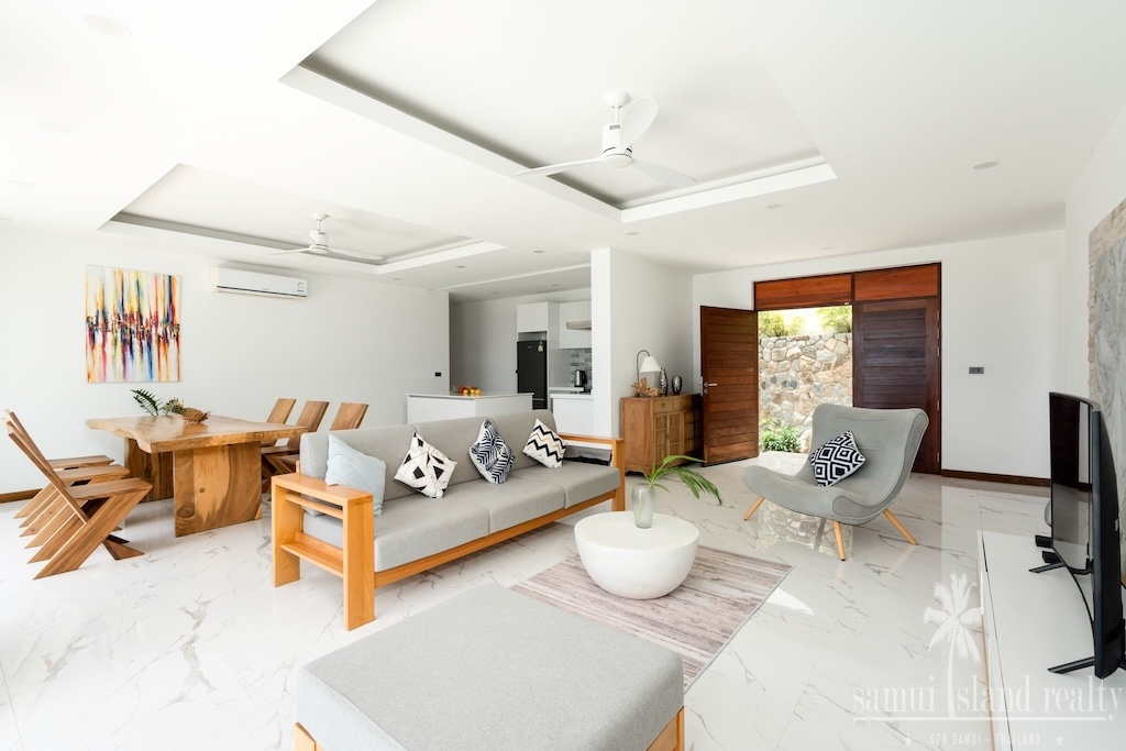 Bophut Contemporary Sea View Property Living Area