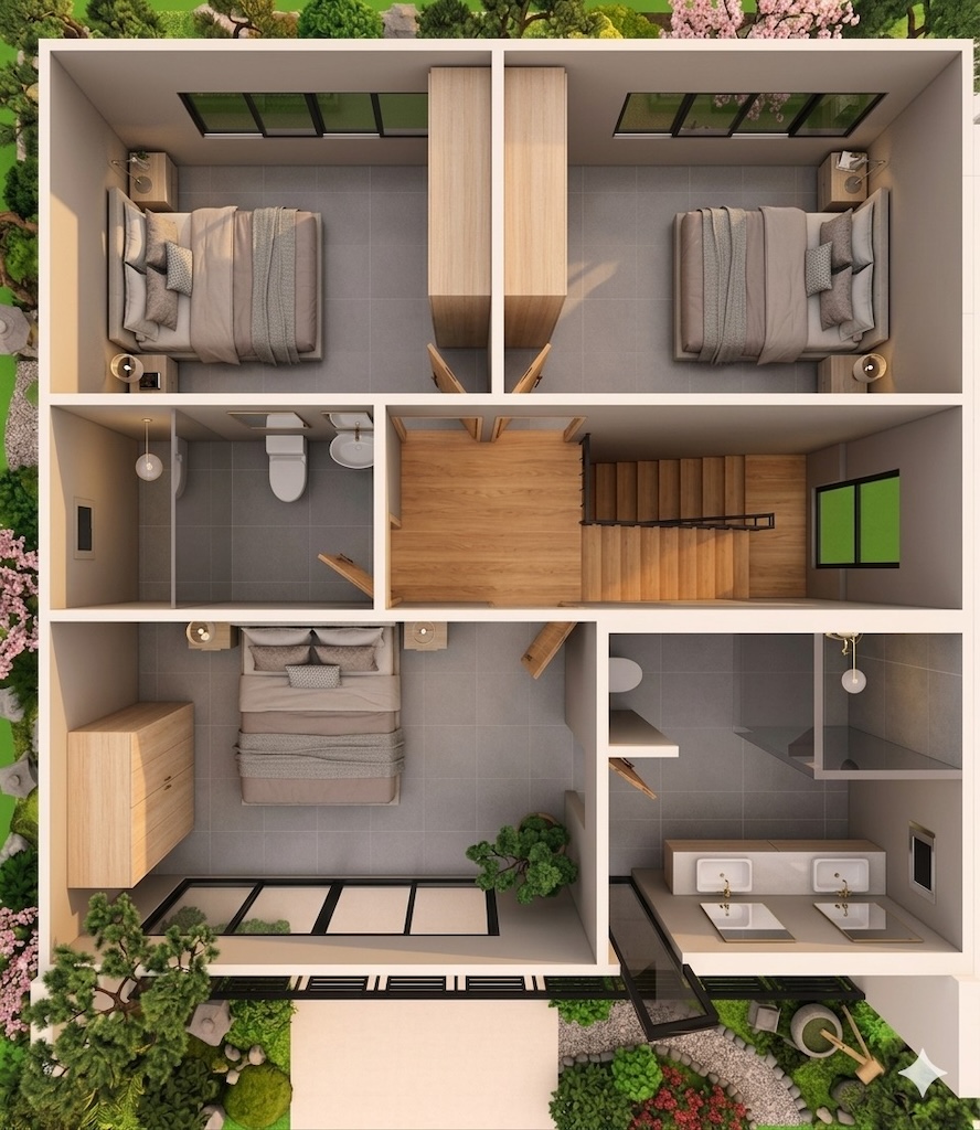Hikaru Garden Villas Upper Level Plan