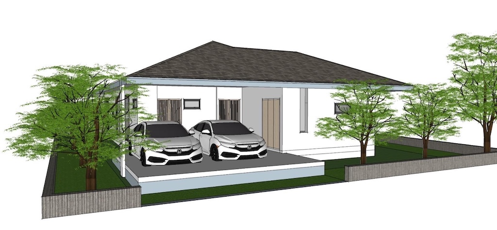 Modern Bophut Pool Villa Parking