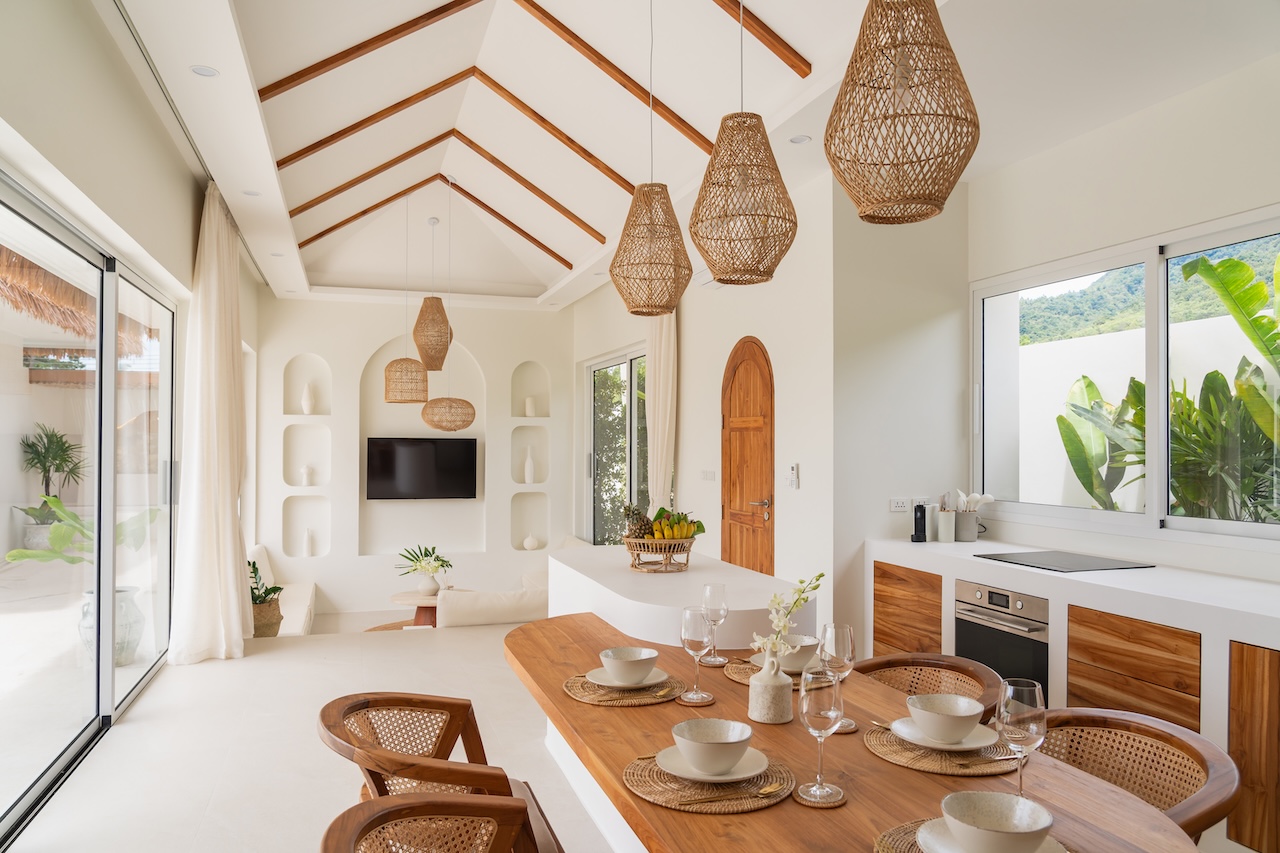 3-Bed Residences At Thara Tropical Villas Living Area
