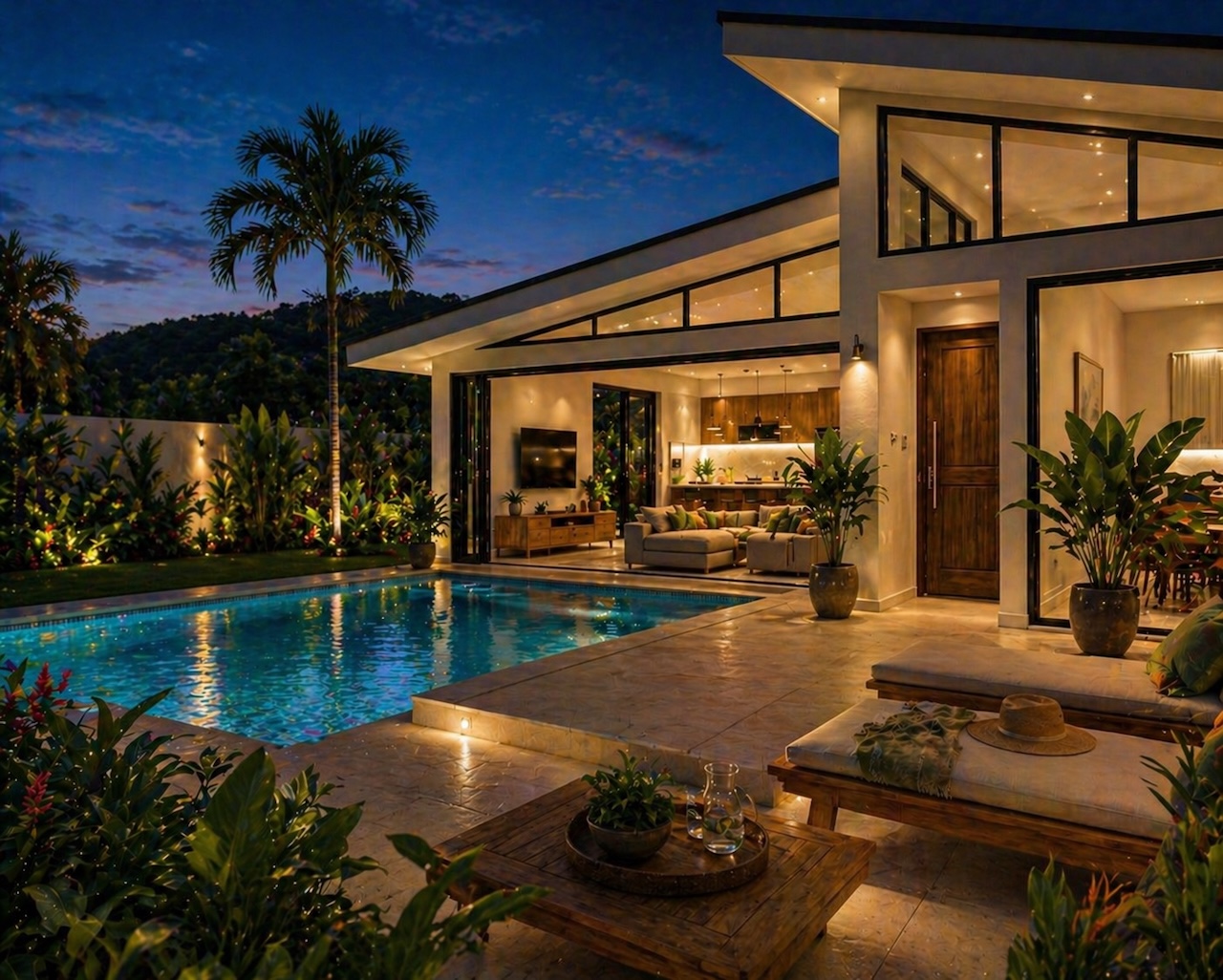 Green Grove Villa Estate Night