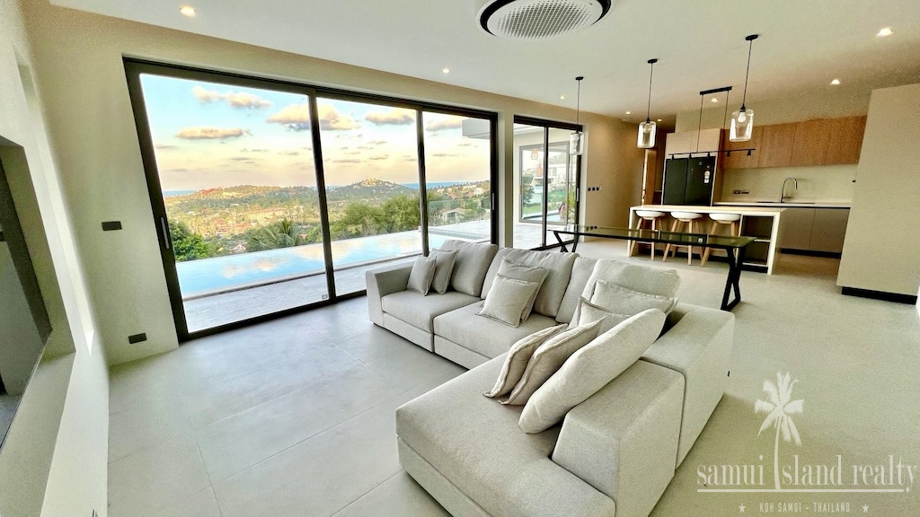 Modern Sea View Villa For Sale in Plai Laem Sofa
