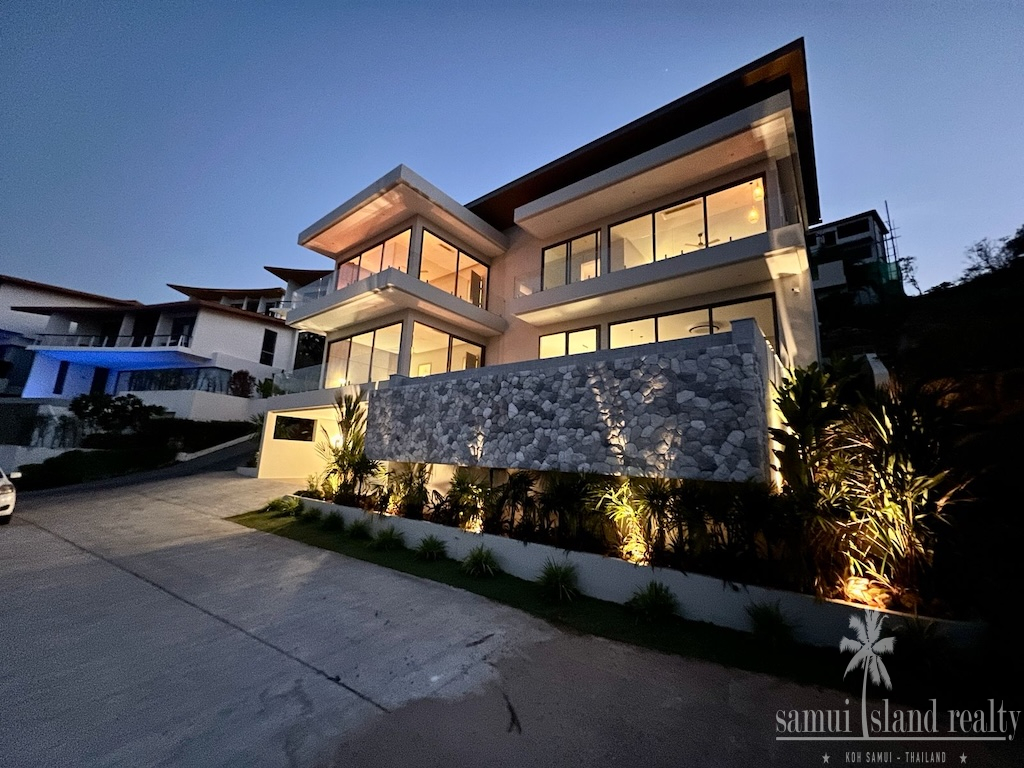 Modern Sea View Villa For Sale In Plai Laem Night