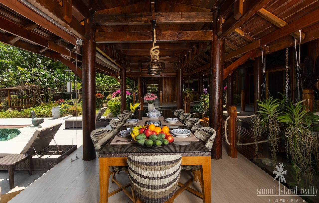 Beachfront Property For Sale In Koh Samui Outdoor Dining