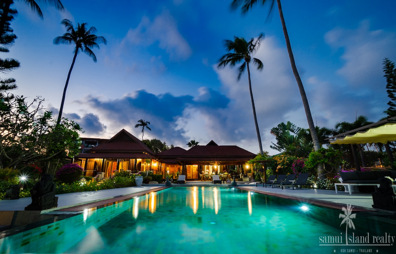 Beachfront Property For Sale In Koh Samui Exterior Night