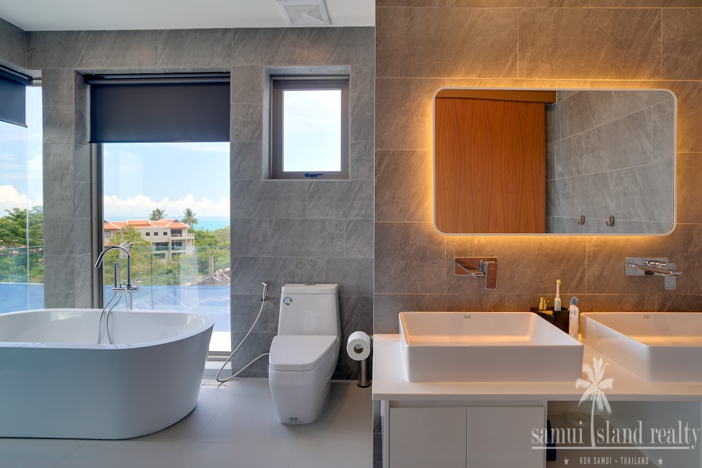 Chaweng Noi Modern Sea View Villa Bathroom